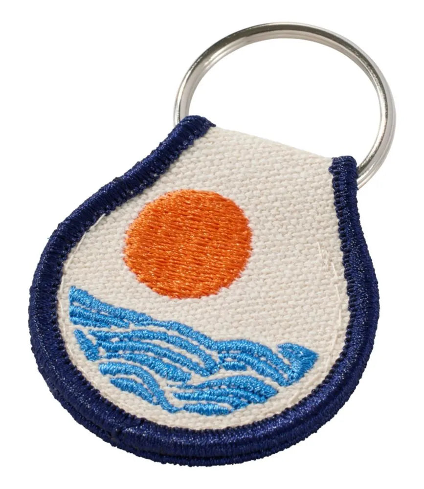Embroidered Patch Charm, Sun & Waves