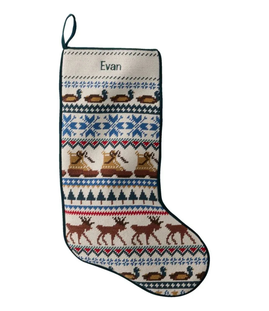 Needlepoint Fair Isle Stocking