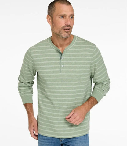 Men's Bean's Vintage Soft Knit Henley, Stripe