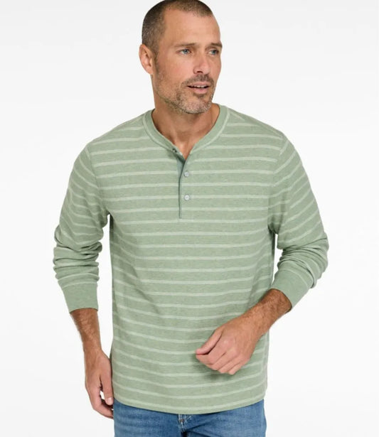Men's Bean's Vintage Soft Knit Henley, Stripe