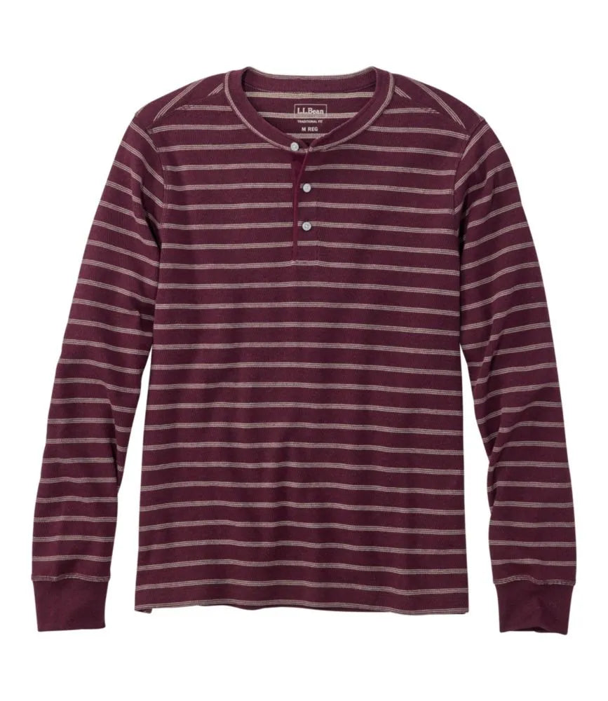 Men's Bean's Vintage Soft Knit Henley, Stripe