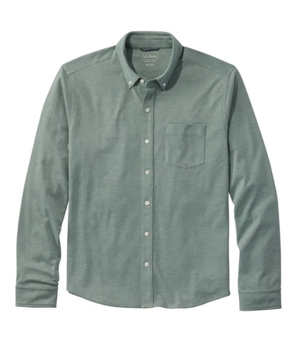 Men's Comfort Stretch Performance® Button-Front Knit Shirt, Long-Sleeve