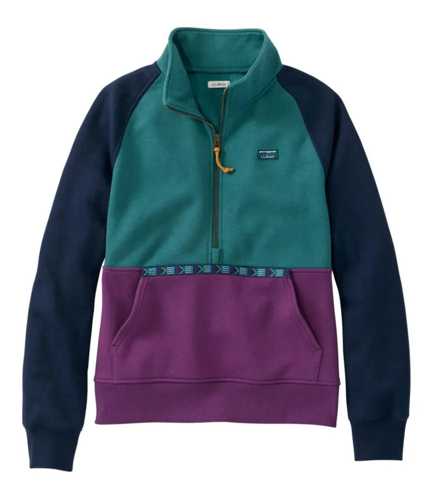 Women's Mountain Classic Sweatshirt, Half-Zip Colorblock