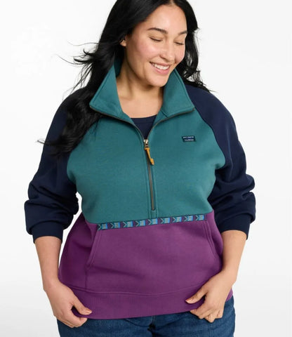 Women's Mountain Classic Sweatshirt, Half-Zip Colorblock