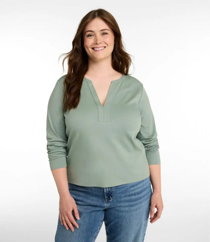 Women's L.L.Bean Tee, Long-Sleeve Splitneck