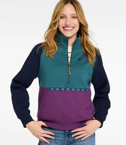 Women's Mountain Classic Sweatshirt, Half-Zip Colorblock