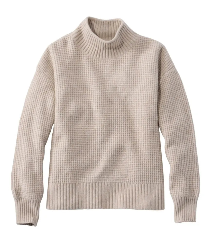 Women's Supersoft Waffle Sweater, Mockneck