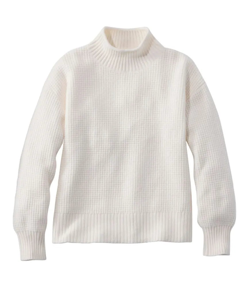 Women's Supersoft Waffle Sweater, Mockneck