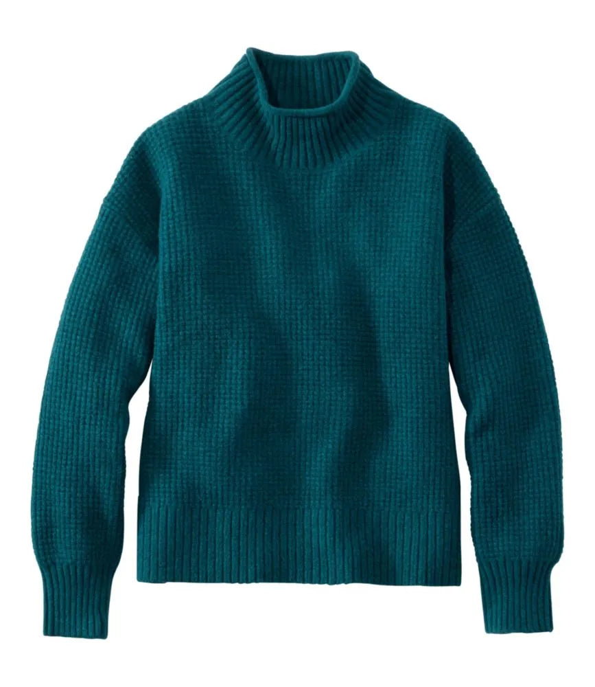 Women's Supersoft Waffle Sweater, Mockneck