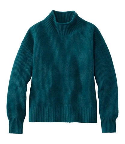 Women's Supersoft Waffle Sweater, Mockneck
