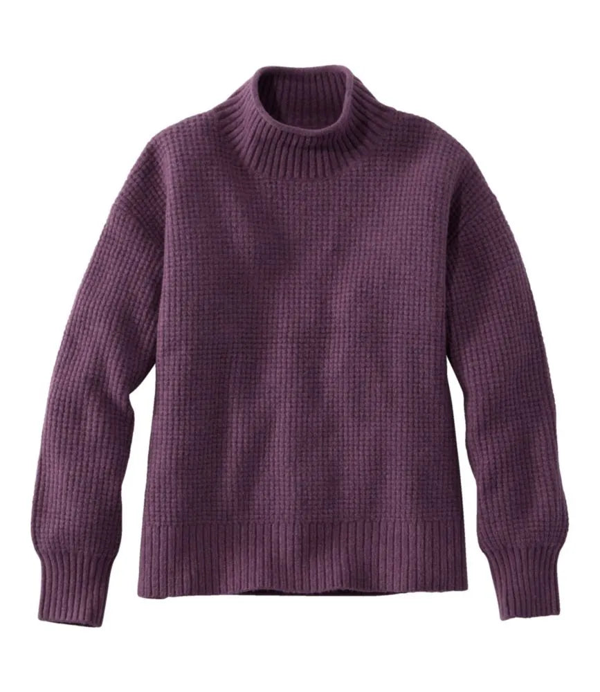 Women's Supersoft Waffle Sweater, Mockneck