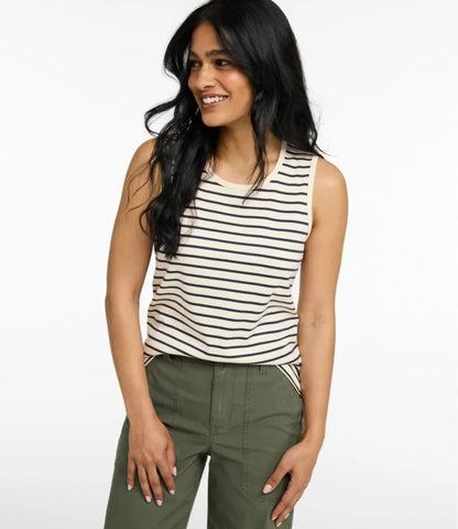 Women's Pima Cotton Tee, Shell Stripe