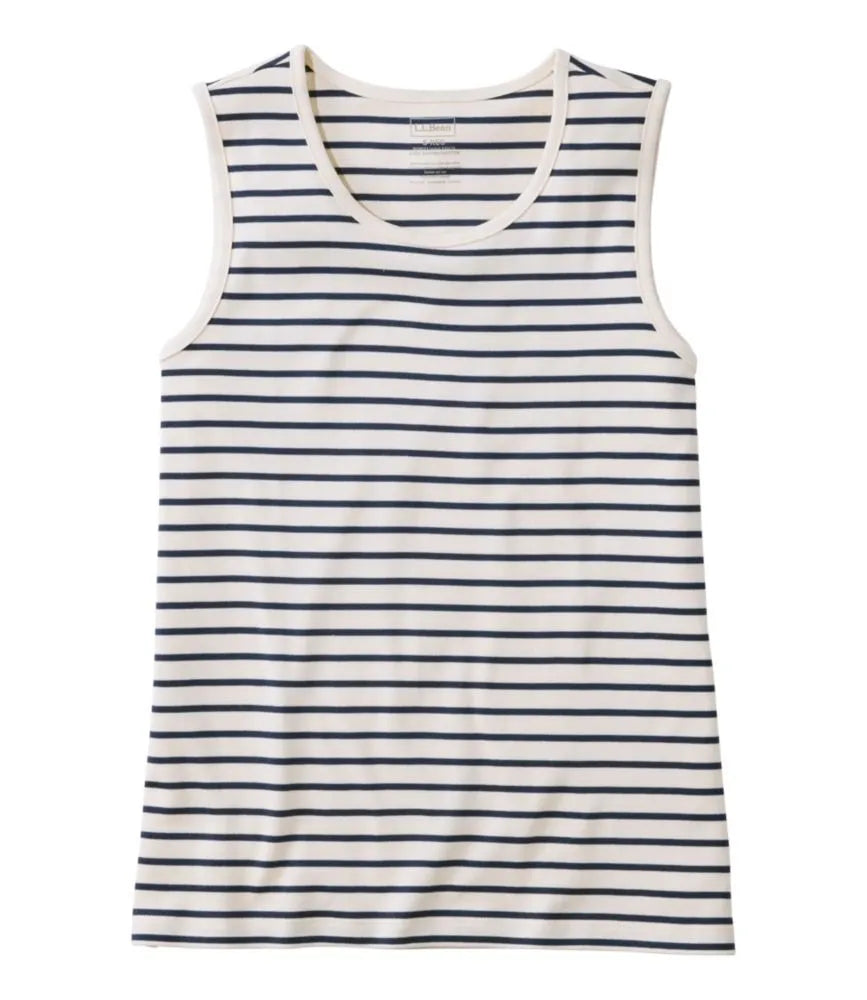 Women's Pima Cotton Tee, Shell Stripe