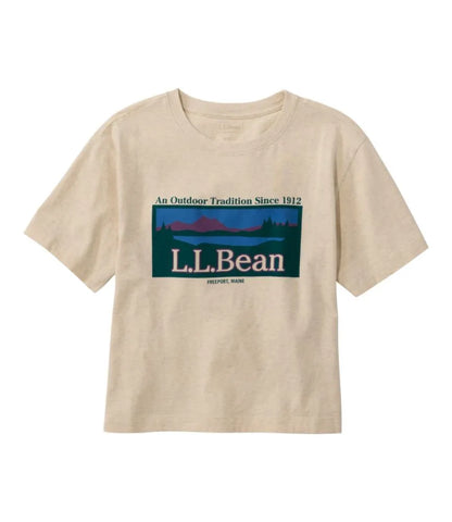 Women's Mountain Classic Tee, Short-Sleeve Cropped Boxy Crewneck Logo