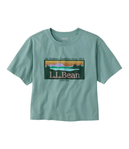 Women's Mountain Classic Tee, Short-Sleeve Cropped Boxy Crewneck Logo