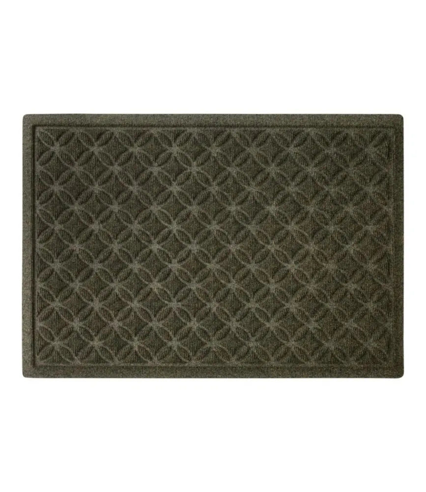 Heavyweight Recycled Waterhog Doormat, Geometric Rings