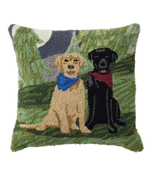 Indoor/Outdoor Hooked Pillow, Moonlighting Labs, 18" x 18"