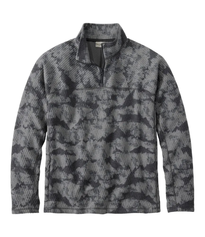 Men's Ridgeknit Pullover, Quarter-Zip Print