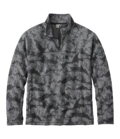 Men's Ridgeknit Pullover, Quarter-Zip Print