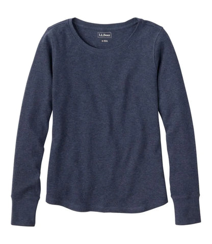 Women's Waffle-Knit Top, Long-Sleeve Jewelneck
