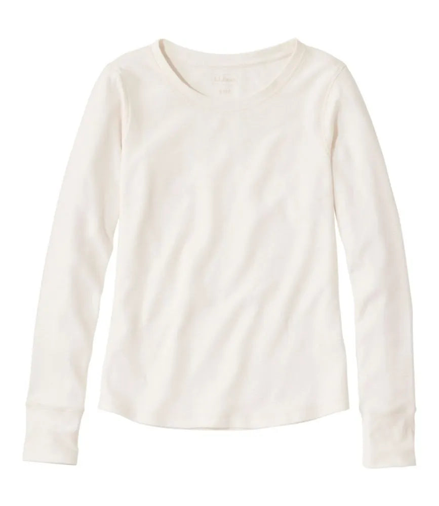 Women's Waffle-Knit Top, Long-Sleeve Jewelneck