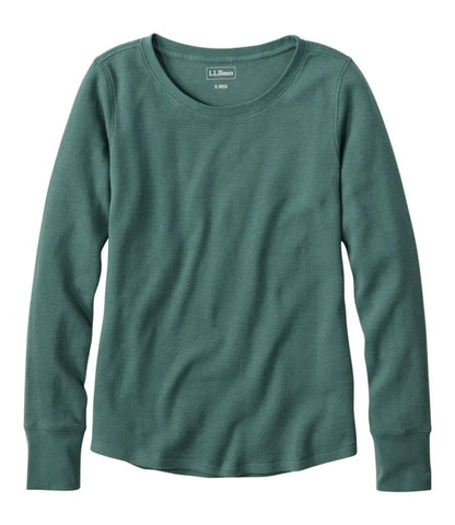 Women's Waffle-Knit Top, Long-Sleeve Jewelneck