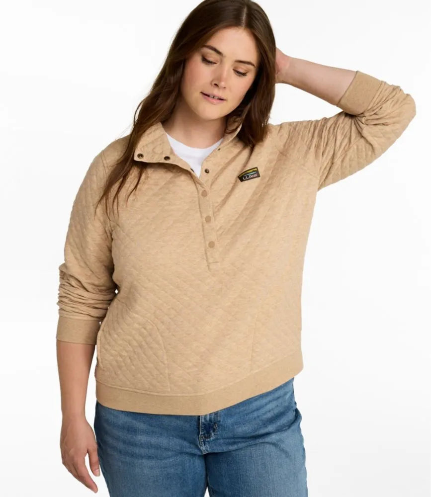 Women's Quilted Half-Snap Sweatshirt