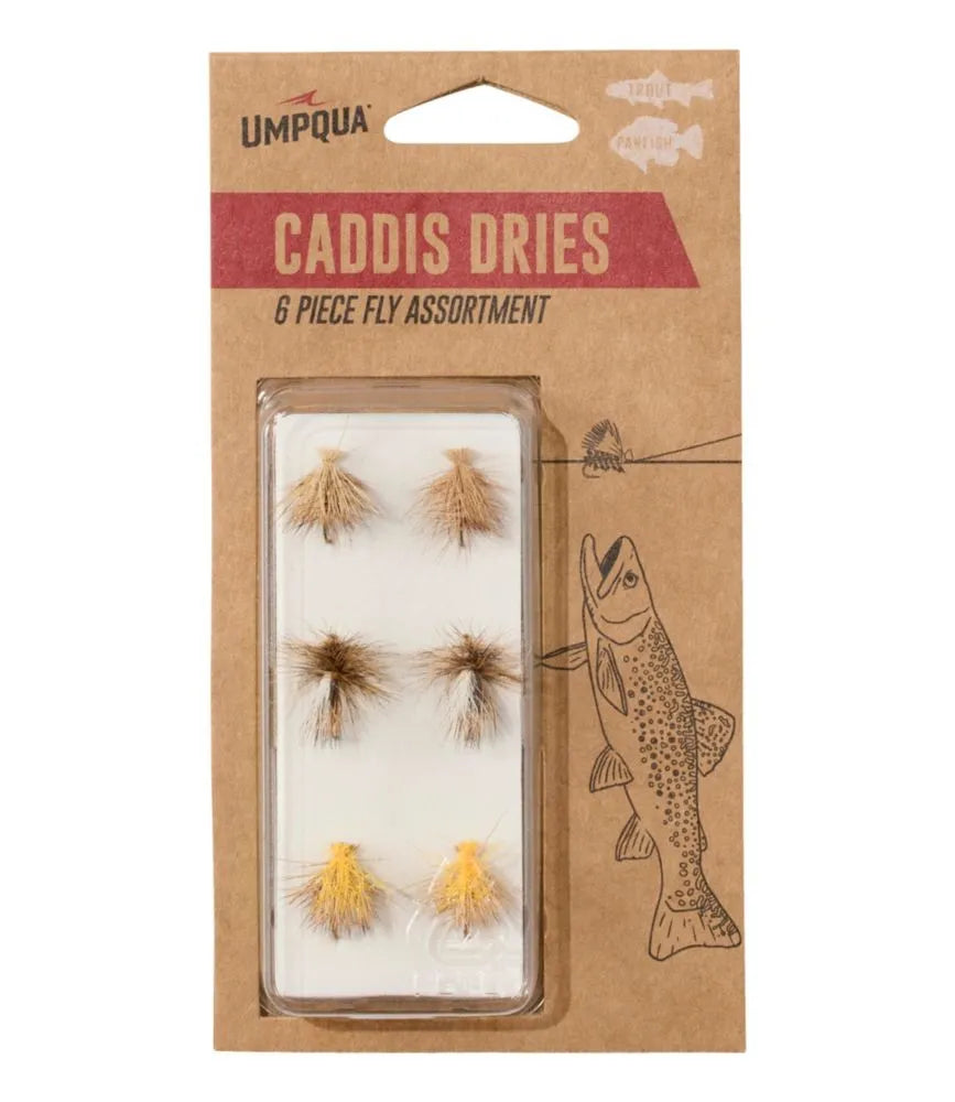 Umpqua Caddis Dry Fly Assortment, 6 flies