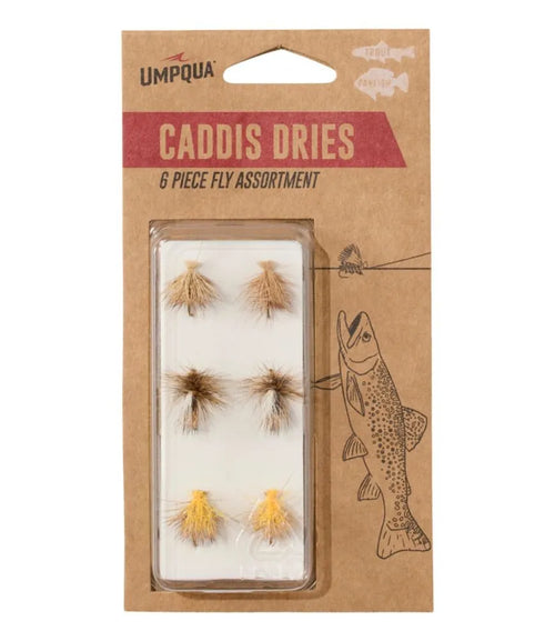 Umpqua Caddis Dry Fly Assortment, 6 flies