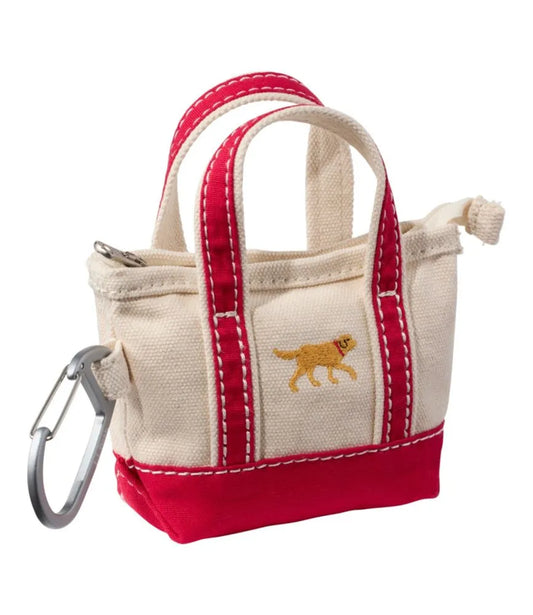 L.L.Bean Embroidered Micro Tote Bag, Yellow Dog